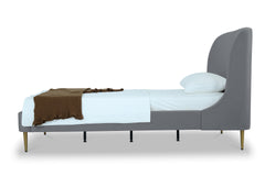 Twin Bed in Gray and Gold
