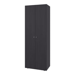 Armoire 66.9 inch H, 2 Doors, 2 Shelves, Black Wengue - Bedroom