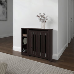 Radiator Cover Cabinet, 3 Shelves, Black Wengue