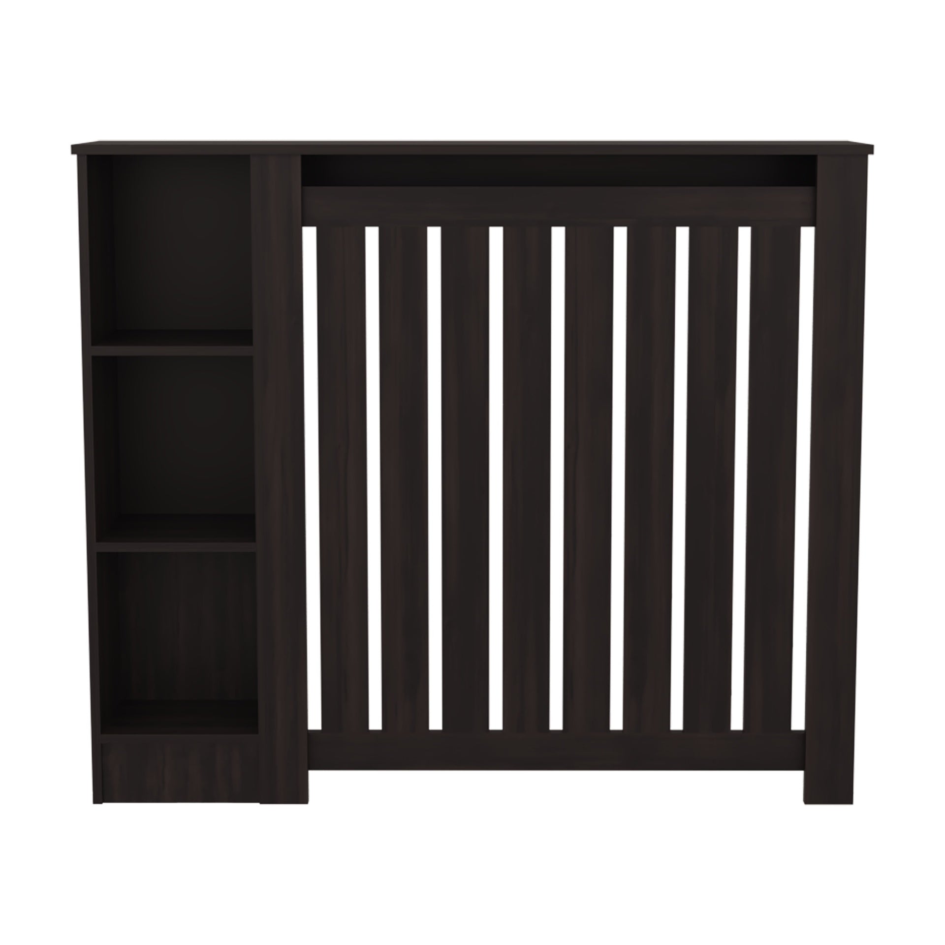 Radiator Cover Cabinet, 3 Shelves, Black Wengue