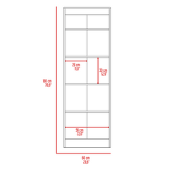 Multistorage Cabinet 71" H, Two Doors, Five Internal Shelves, white washed Oak