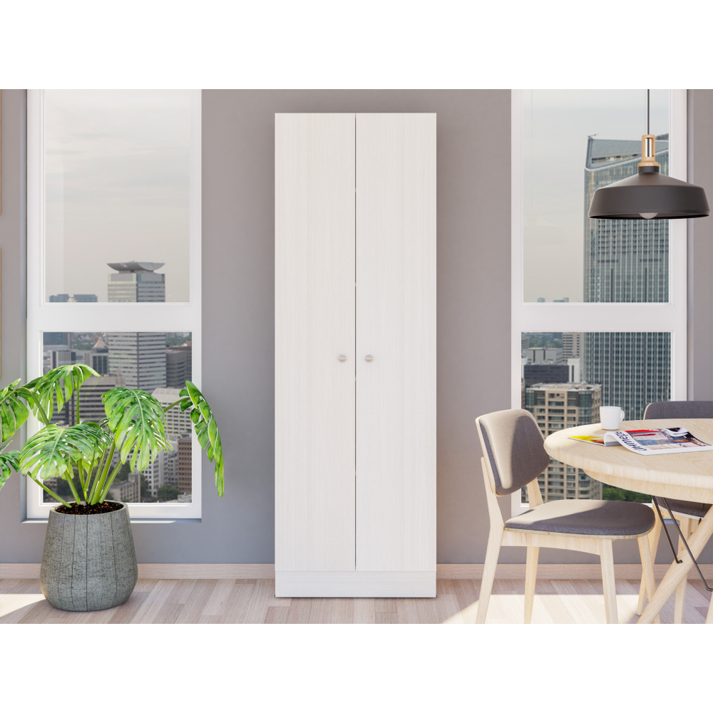 Multistorage Cabinet 71" H, Two Doors, Five Internal Shelves, white washed Oak