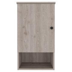 Medicine Single Door Cabinet 28" H, One Shelf, Two Interior Shelves, Light Gray