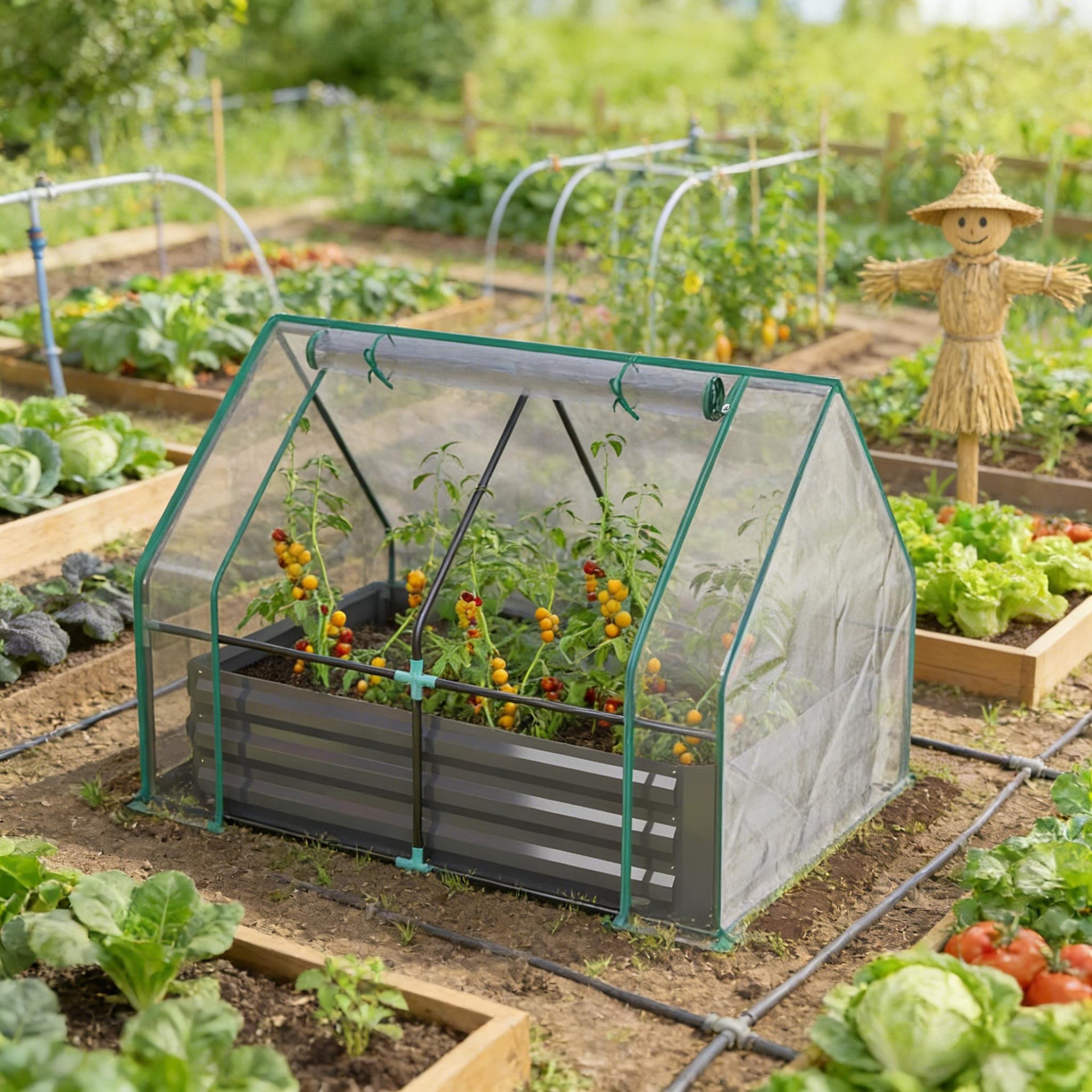 2-in-1 Raised Planter Greenhouse,Raised Garden Bed,Planter Raised Bed