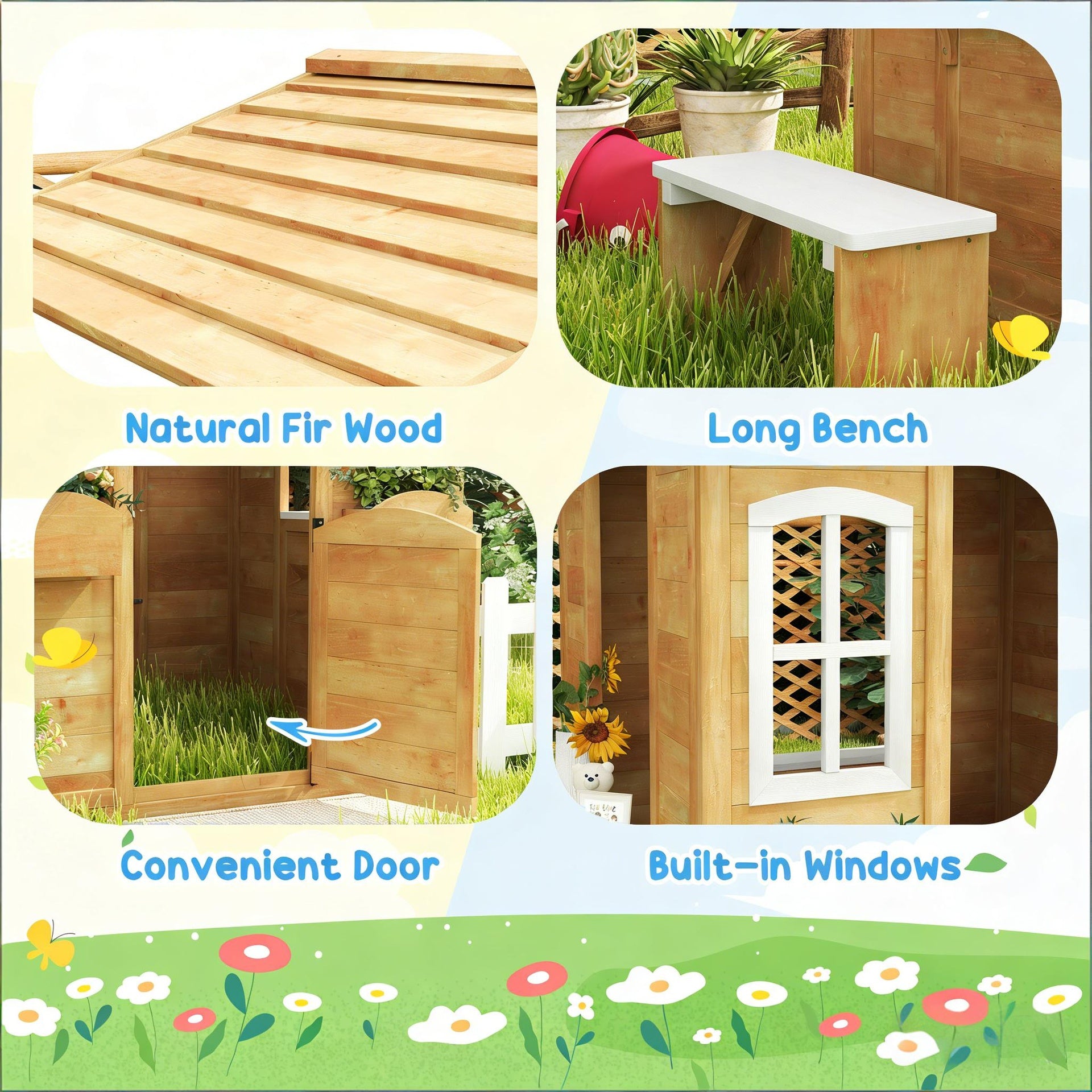 Wooden Playhouse,Outdoor Playhouse