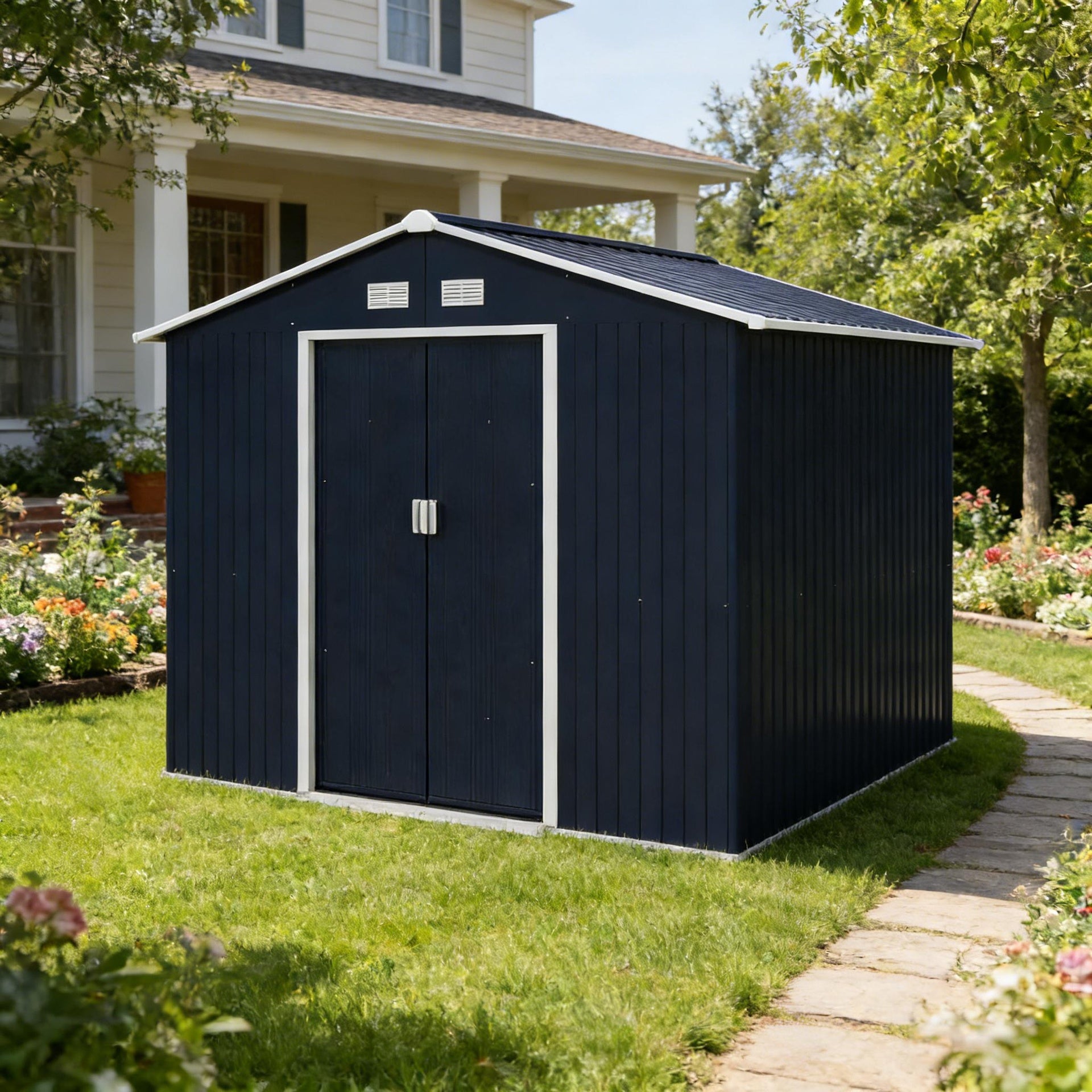 Spacious Metal Tool Shed,Outdoor Storage Shed