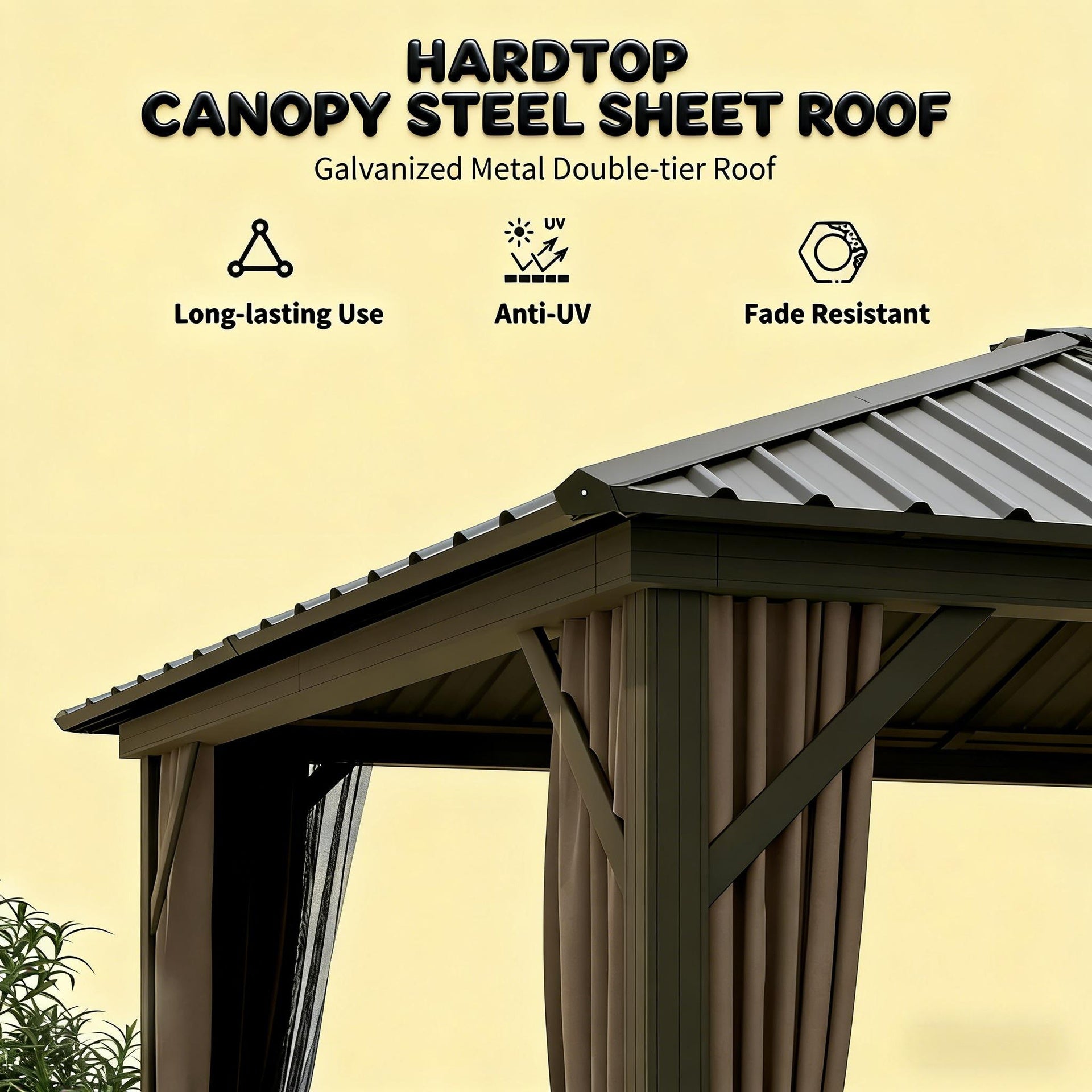 Gazebo Canopy,Outdoor Hardtop Gazebo