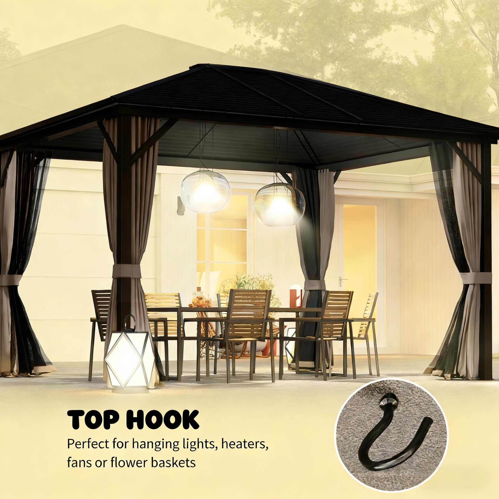 Gazebo Canopy,Outdoor Hardtop Gazebo