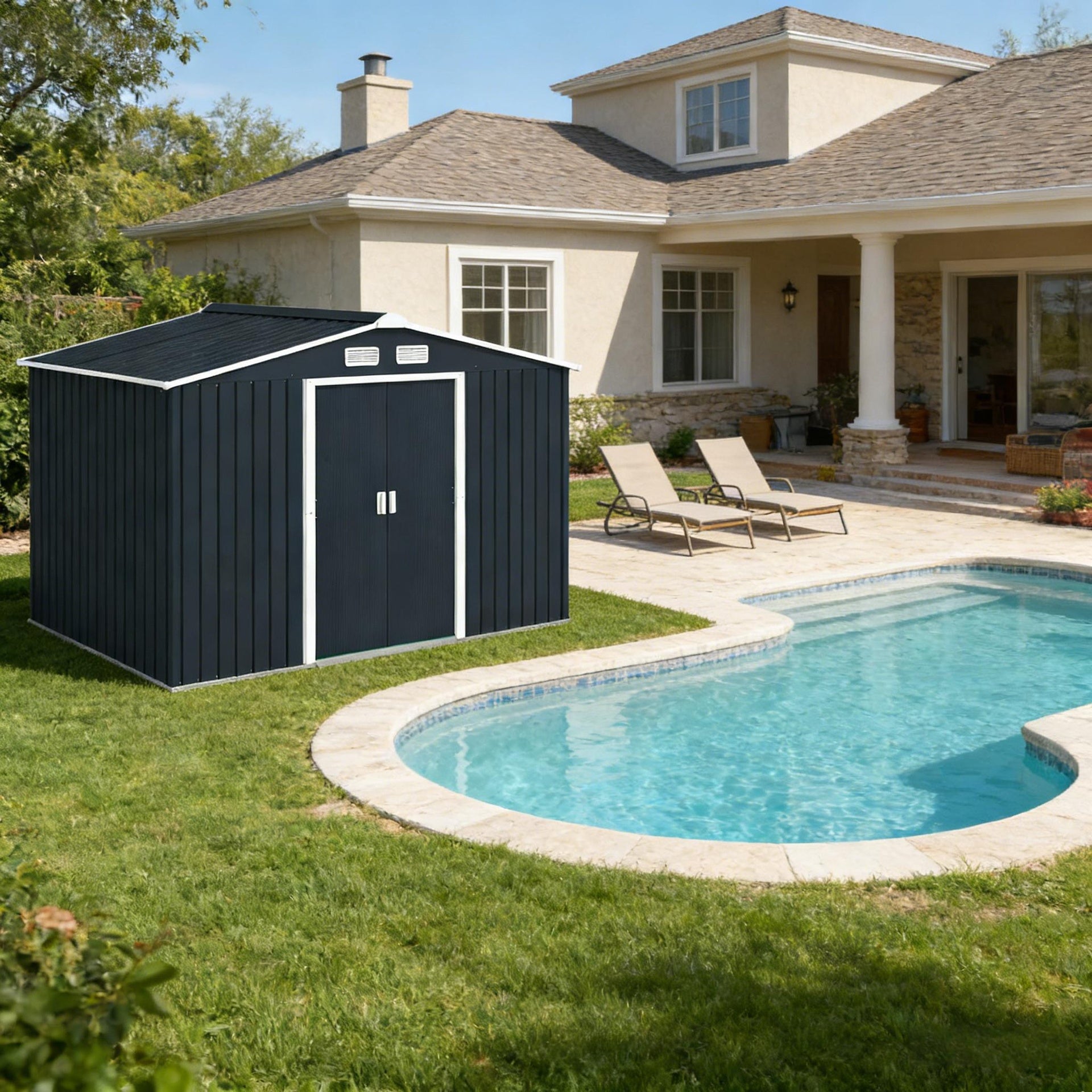 Spacious Storage Shed,Outdoor Storage Shed,Backyard Tool Metal Shed