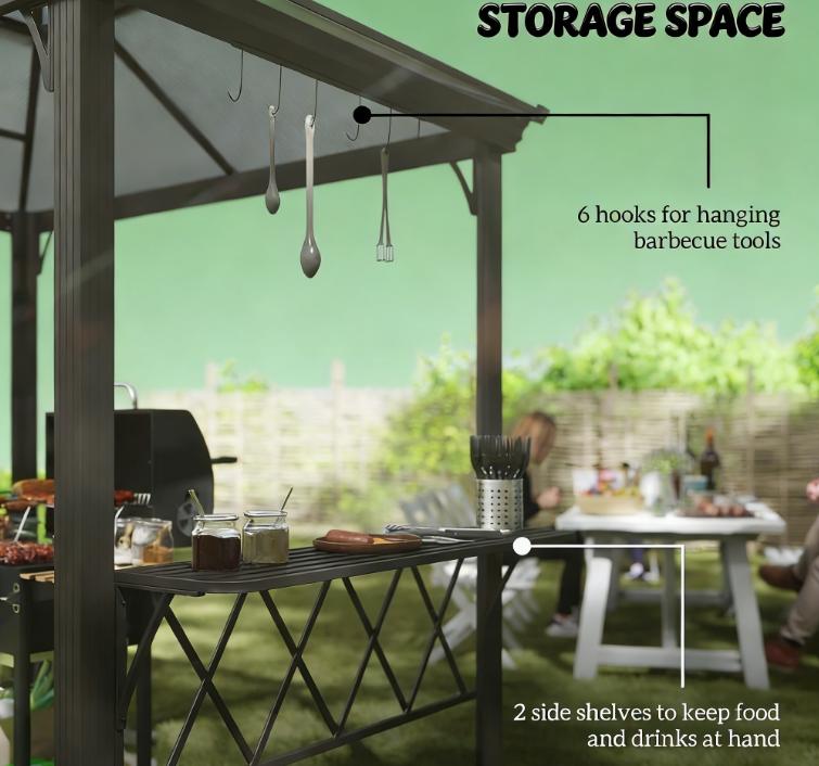 Outdoor Pergola Canopy,Pool BBQ Cooking Pergola Canopy