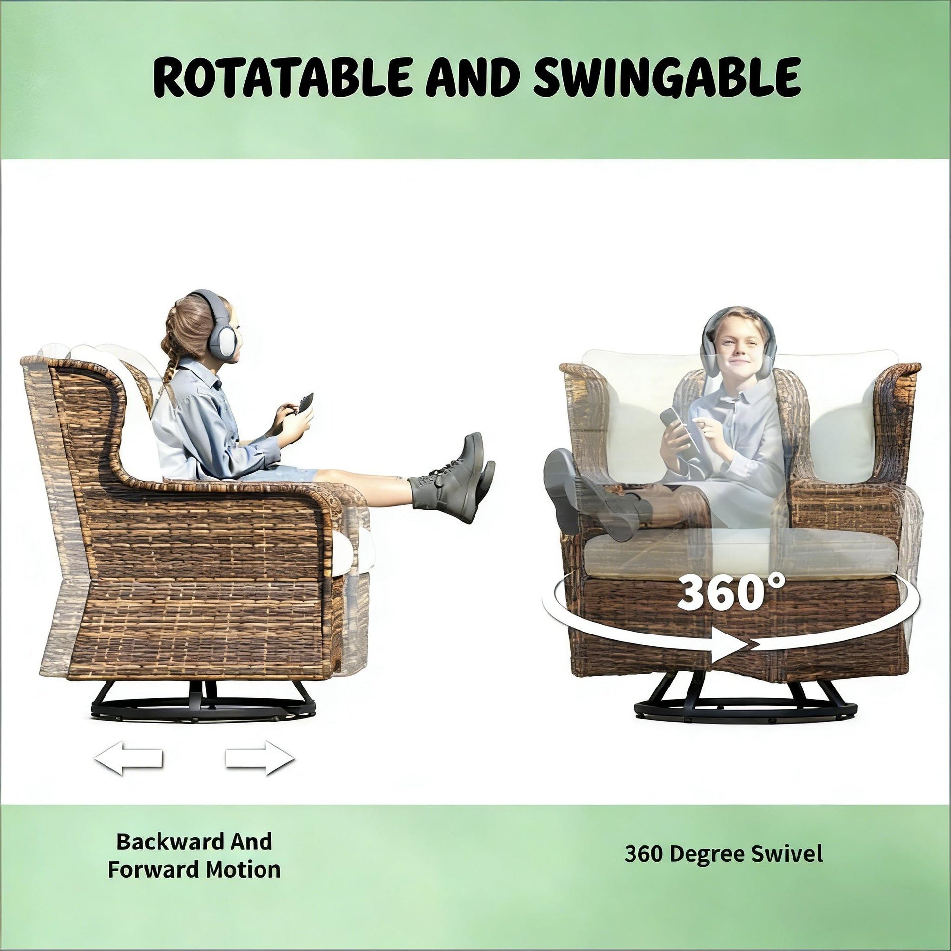 Garden Furniture Set,4 Piece Rattan Furniture Set,Patio Conversation Set