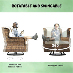 Garden Furniture Set,4 Piece Rattan Furniture Set,Patio Conversation Set