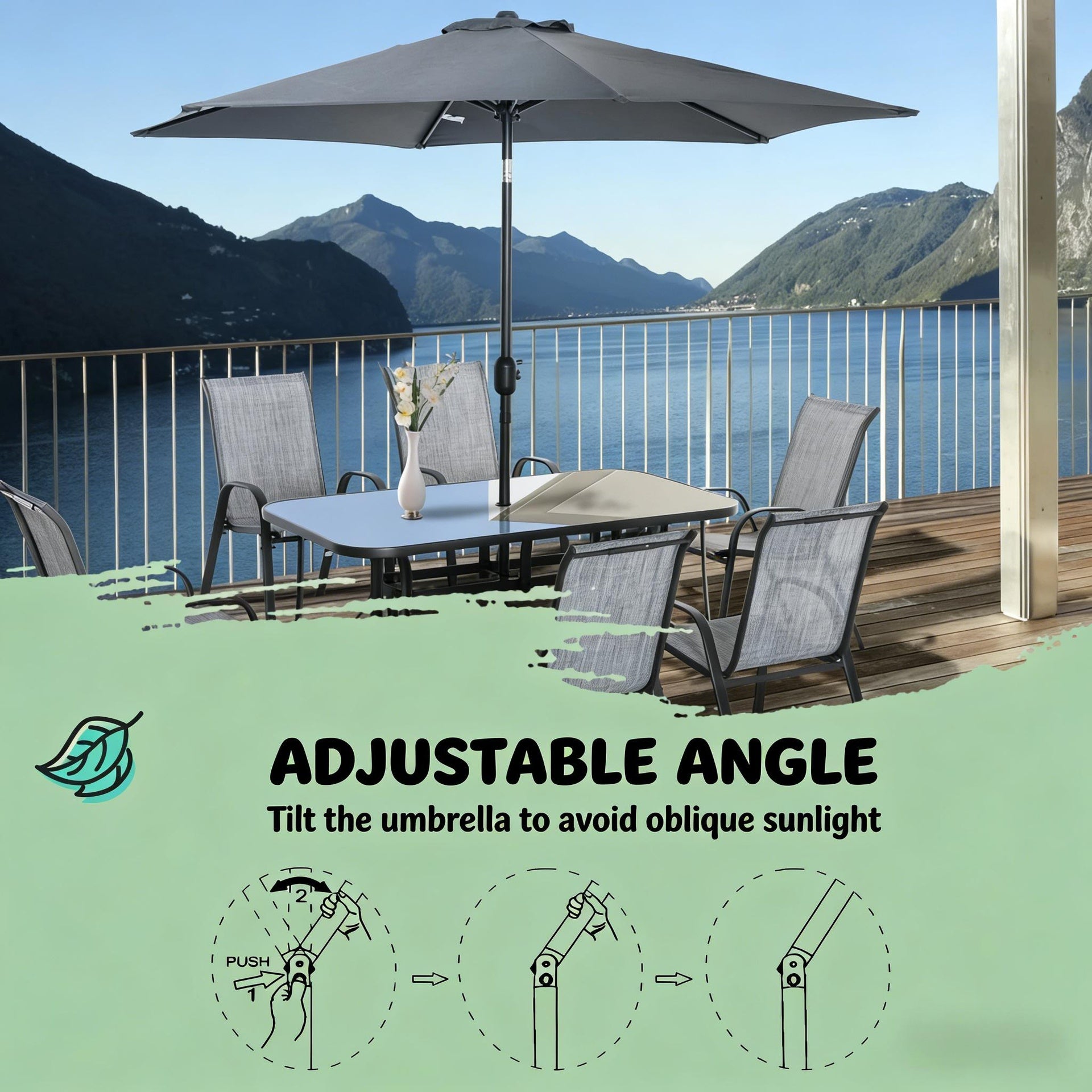 Outdoor Dining Table and Chairs Set,8 Pieces Patio Furniture Set