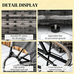Stylish Convertible Patio Furniture Set,Outdoor Furniture Conversation Sets,4 Piece Round Rattan Daybed