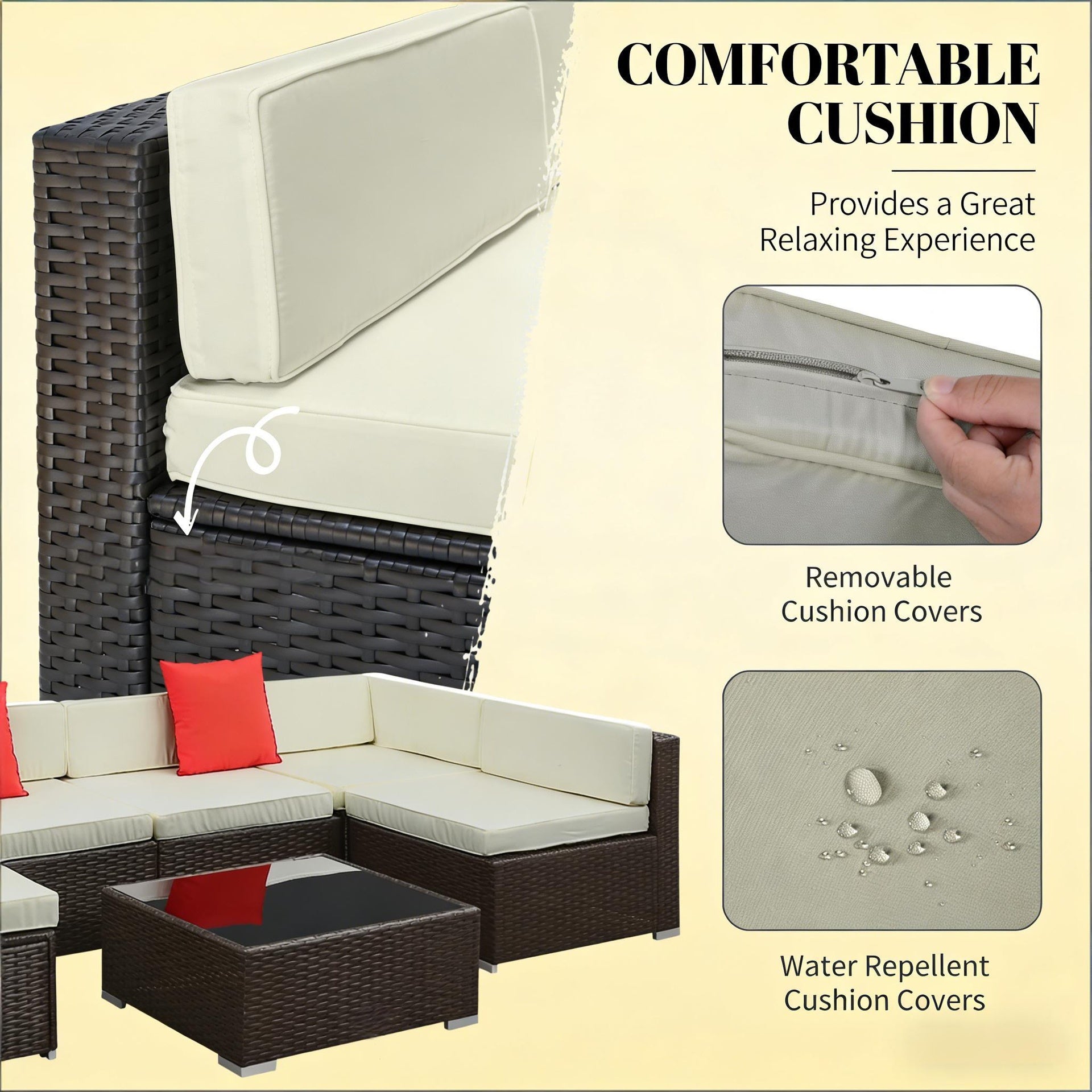 Patio Sectional Sofa Set,Outdoor Furniture Conversation Sets,7-Piece Patio Furniture Set
