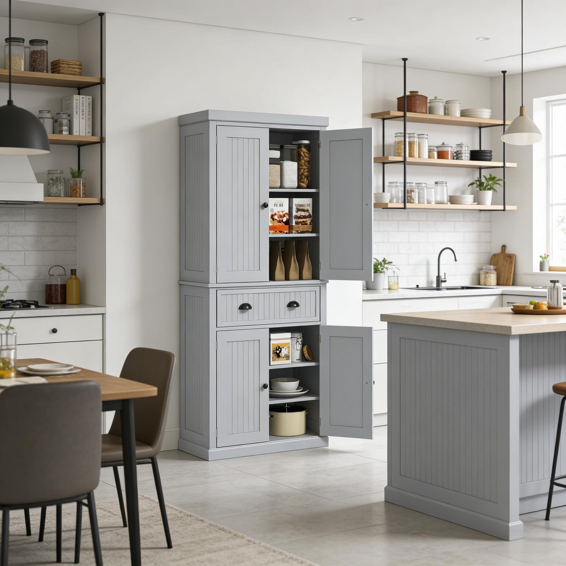 Tall Home Cabinet,Foyer Storage Cabinet,Kitchen Pantry Cabinet,Freestanding Storage Cabinet