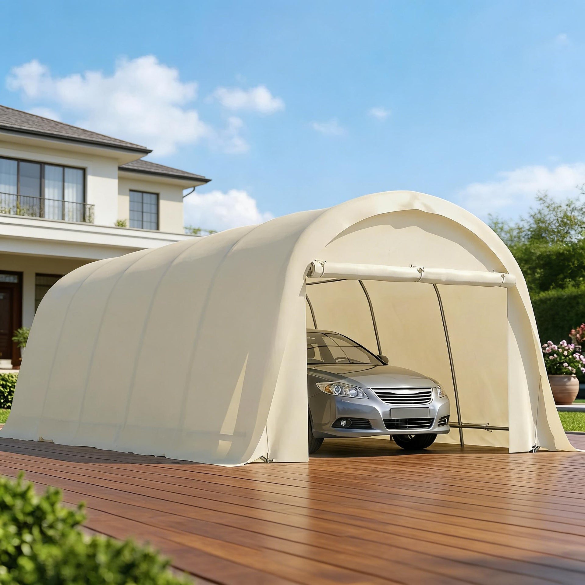 Spacious Garage Car Canopy Tent,Heavy Duty Carport Canopy