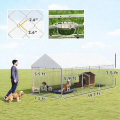 19.7' x 7.5' x 7.5'Outdoor Dog Kennel