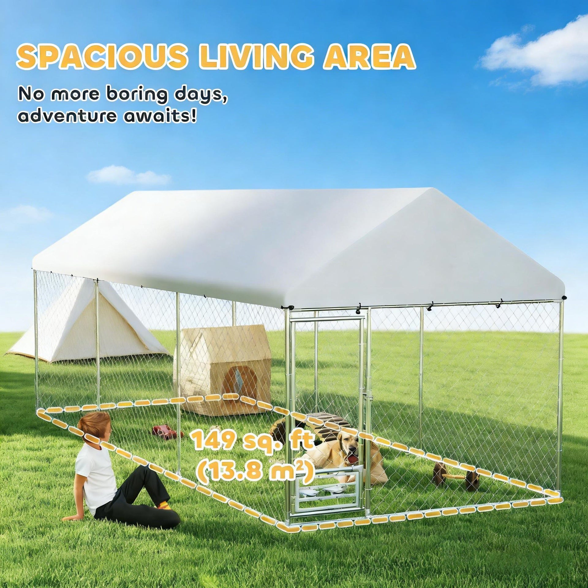 19.7' x 7.5' x 7.5'Outdoor Dog Kennel