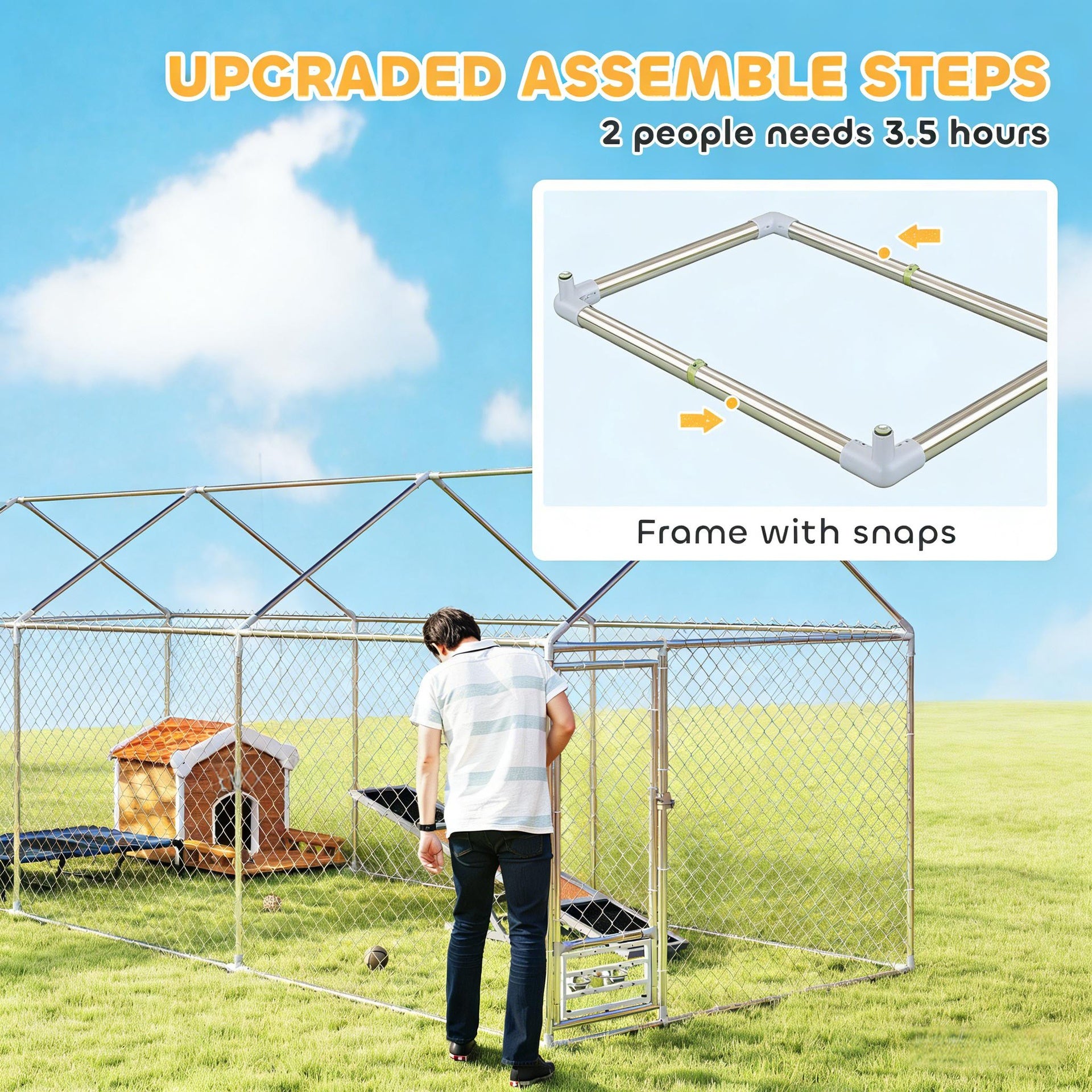 19.7' x 7.5' x 7.5'Outdoor Dog Kennel
