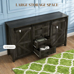 Farmhouse Sideboard with Sliding Barn Doors Buffet Cabinet
