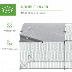 9.2'W x 24.9'D x 6.5'H Chicken Coop Large Metal Chicken Coop  for Yard, Outdoor, Duck, Rabbit