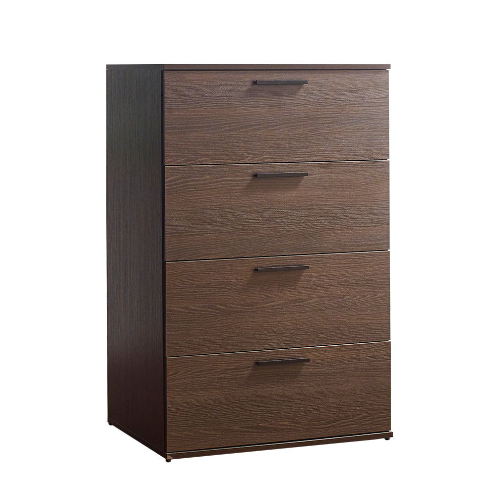Oliver Farmhouse Four-Drawer Jumbo Chest in Dark Brown