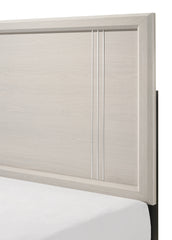 Contemporary 1pc Queen Size Panel Bed Wooden Bedroom Furniture White/Beige Finish