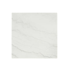 Contemporary Style Square End Table Marble Top White And Black Finish Primary Living Room