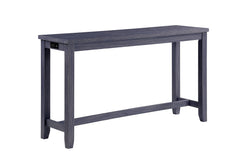 4pc Dining Table Set 1x Table 3x Stools Padded Seat Nailhead Trim USB Port And Power Outlet Antique Blue And Gray Finish