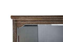 Transitional Style Brown Finish Chest 1pc 5-Drawers Panel Style Headboard Ball Bearing Glides Bedroom Furniture