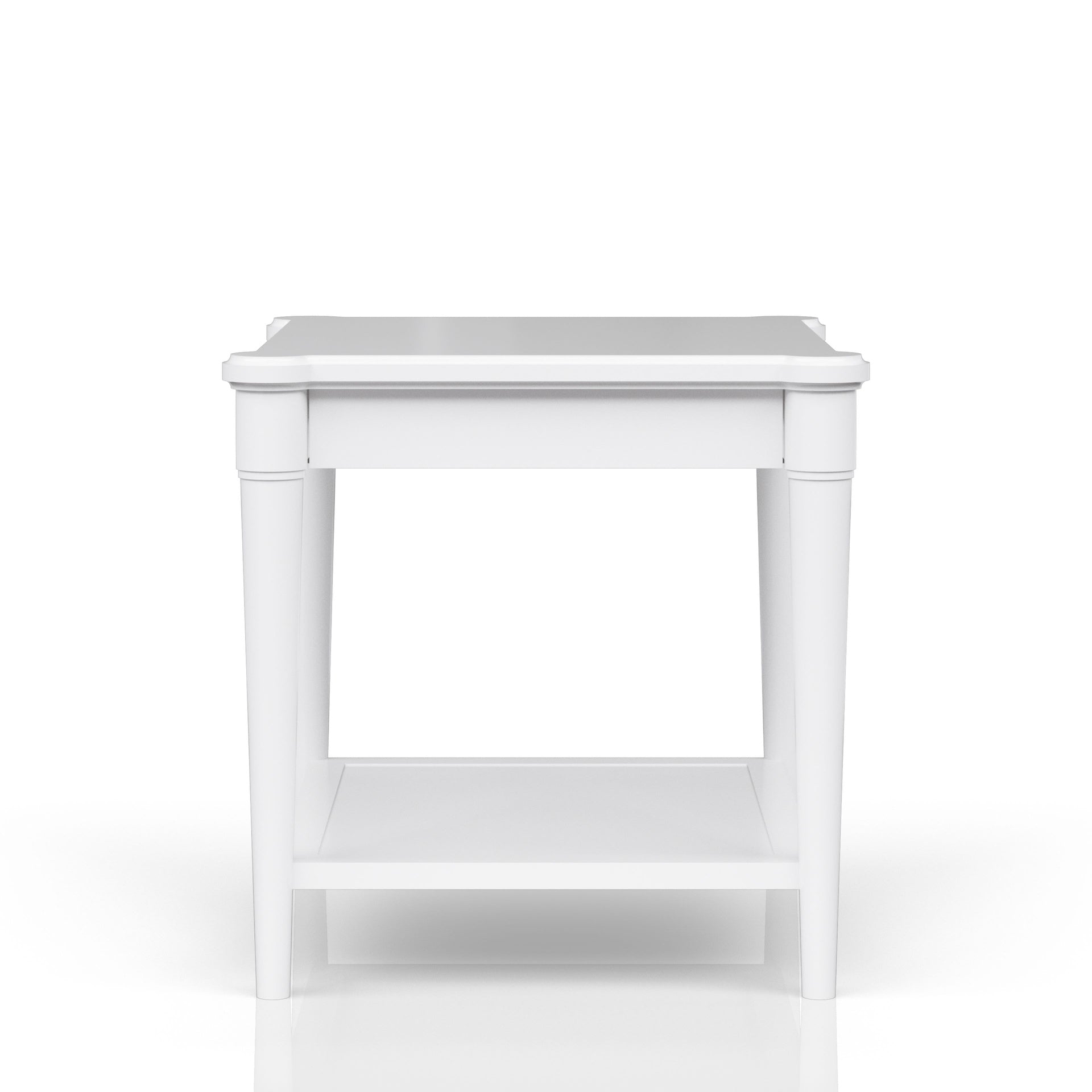 White Finished End Table With Storage Drawer