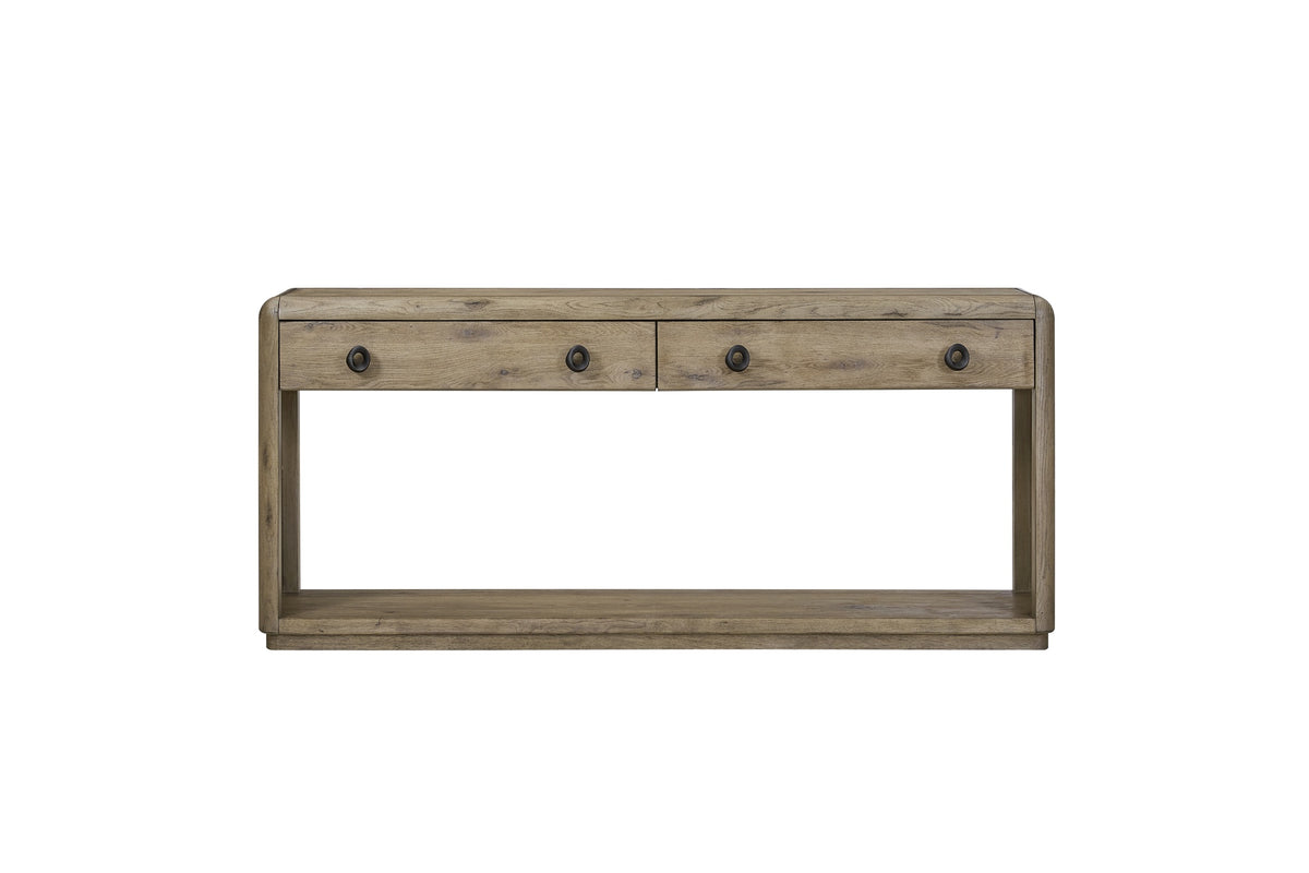 English Knotty Oak Console Table