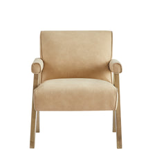 Nessi Modern Faux Leather Arm Chair - Sand