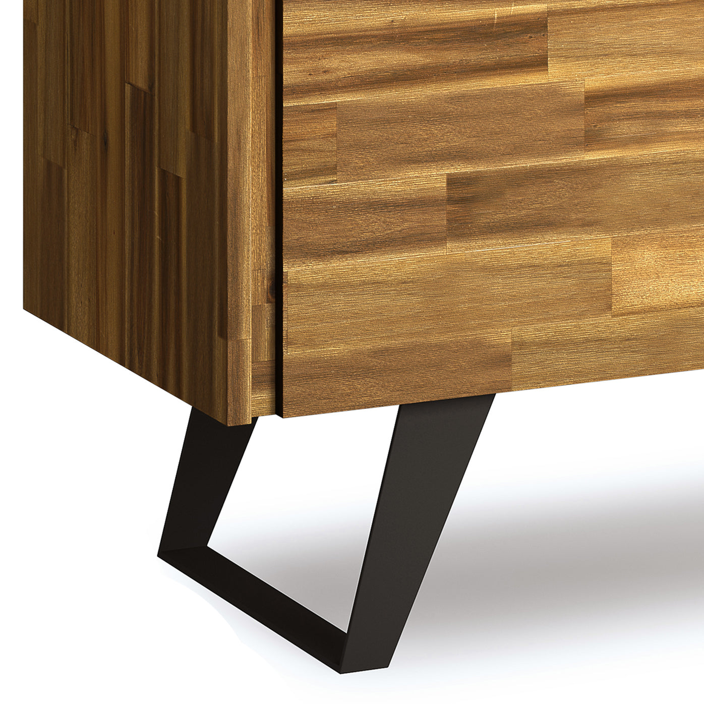 Lowry 39 inch Wide Solid Acacia Wood Medium Storage Cabinet in Distressed Golden Wheat