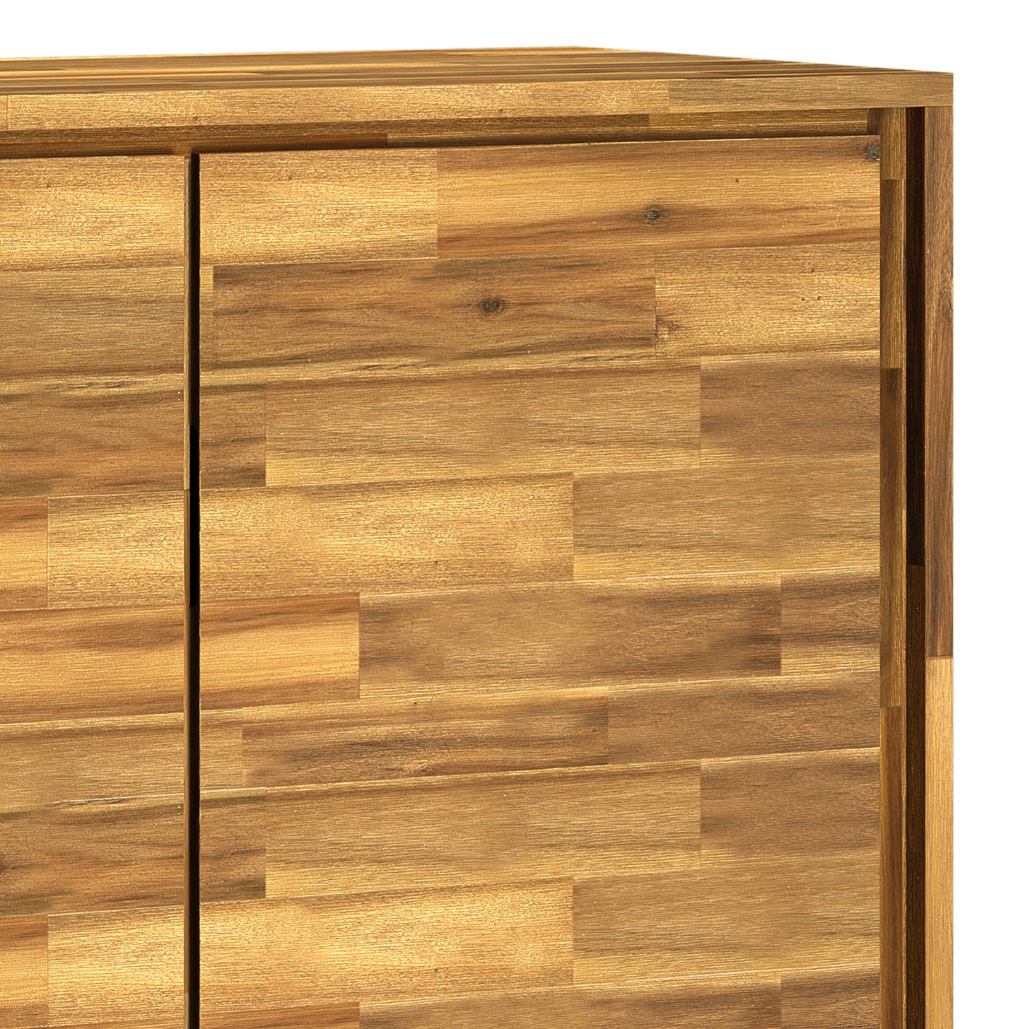 Lowry 39 inch Wide Solid Acacia Wood Medium Storage Cabinet in Distressed Golden Wheat