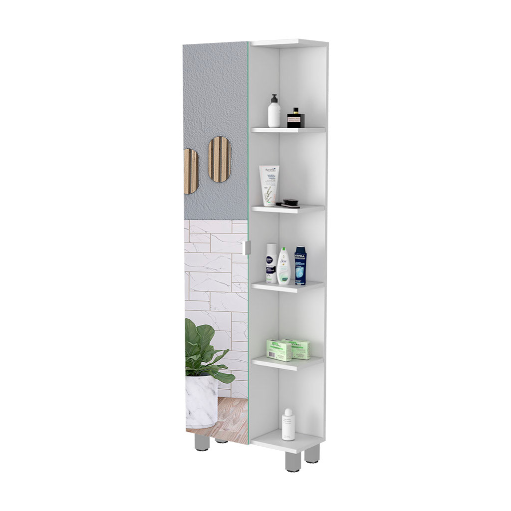 Los Angeles Linen  Cabinet, Mirror, Five Shelves