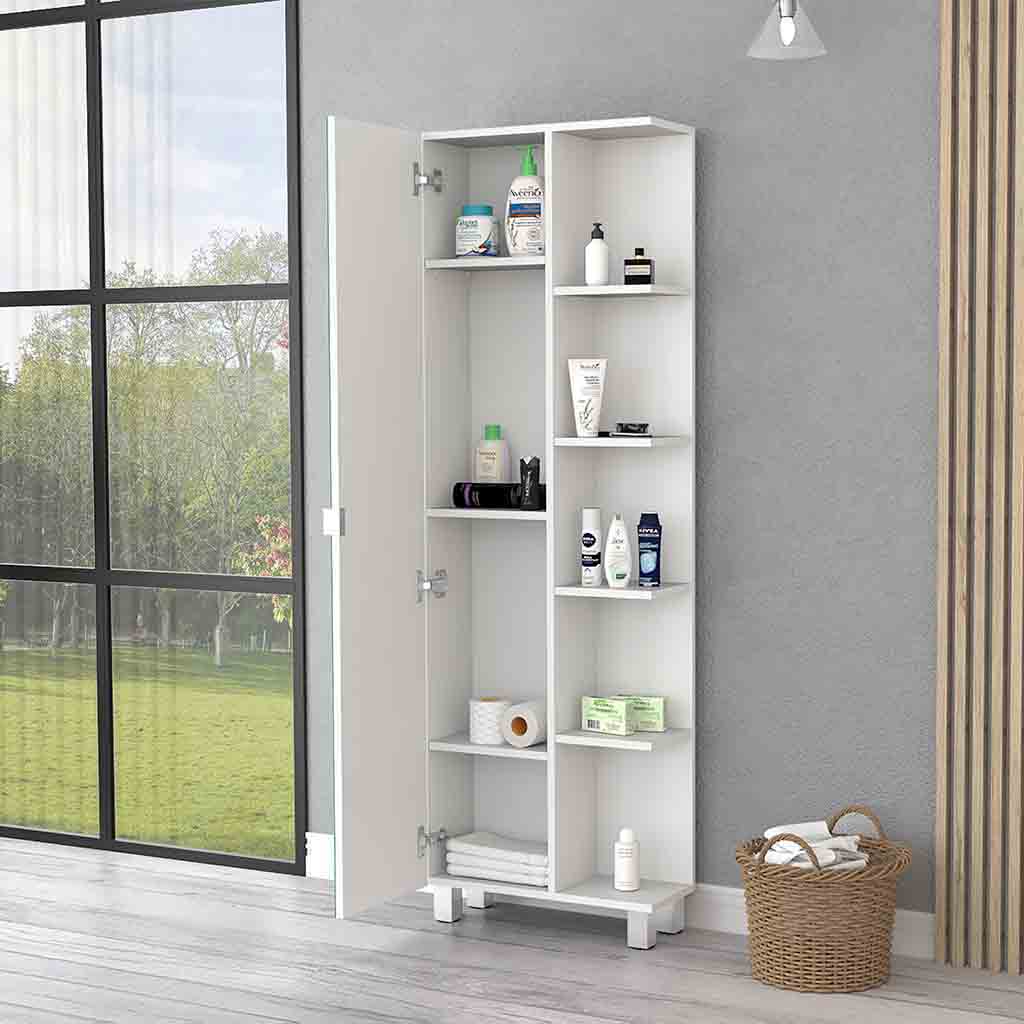 Los Angeles Linen  Cabinet, Mirror, Five Shelves