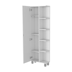 Los Angeles Linen  Cabinet, Five Shelves, One Cabinet, Divisions