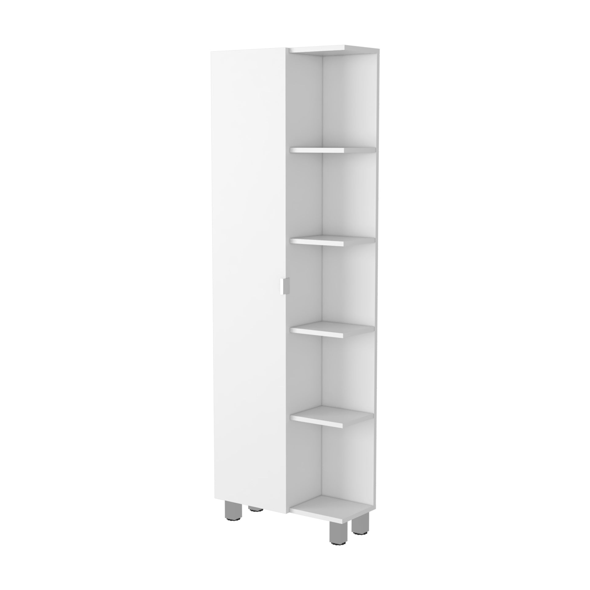 Los Angeles Linen  Cabinet, Five Shelves, One Cabinet, Divisions