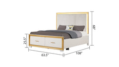 OBSESSION Contemporary Style 5PC Queen Bedroom Set Made with Wood & Gold Finish(NJ INVENTORY)