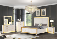 OBSESSION Contemporary Style 5PC Queen Bedroom Set Made with Wood & Gold Finish(NJ INVENTORY)