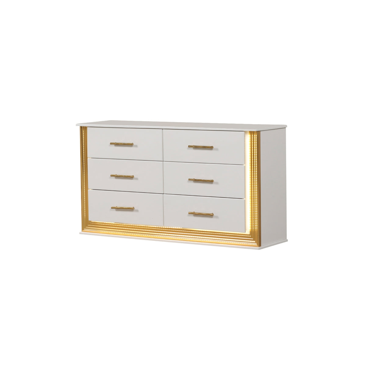 Obsession Contemporary Style 6-Drawer Dresser Made with Wood & Gold Finish(Includes Only dresser) same as G150108856 (NJ inventory)