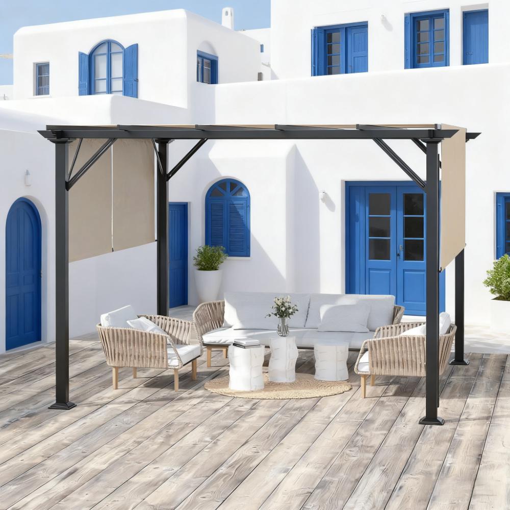 Pergola Canopy Patio Metal Shelter 12' x 10'