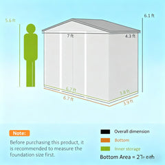 Garden Storage Shed Outdoor Storage Shed Metal Garden Tool Storage Shed with Sloped Roof