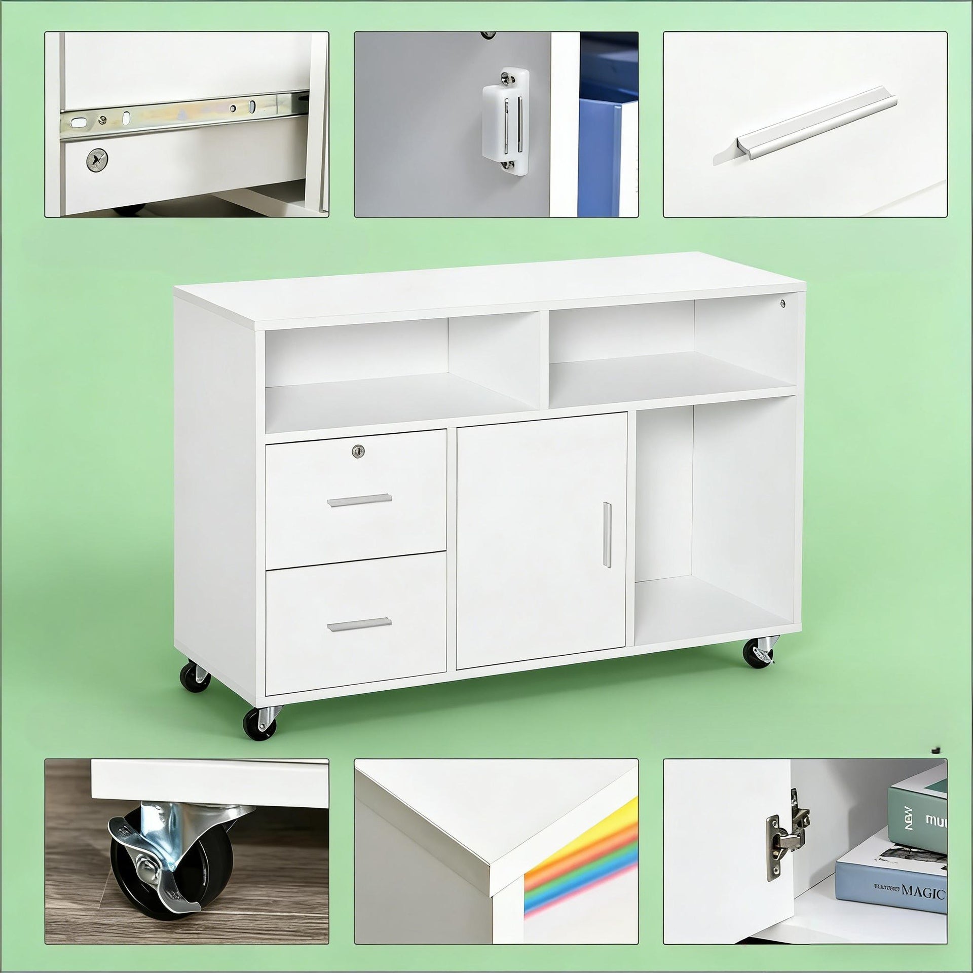 Mobile Storage Cabinet,Printer Stand Unit,Office Storage Cabinet