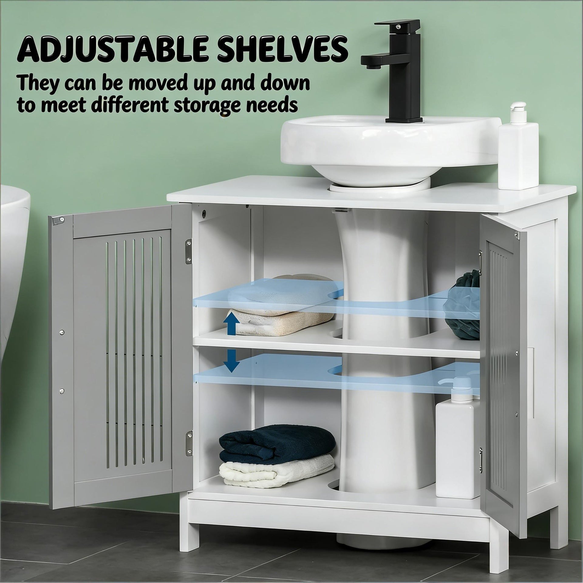 Sturdy Bathroom Cabinet,Under Sink Pedestal Storage Cabinet