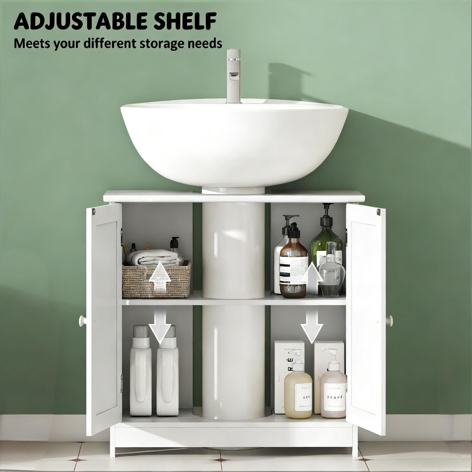 Stylish Pedestal Sink Storage Cabinet,Bathroom Under Sink Cabinet