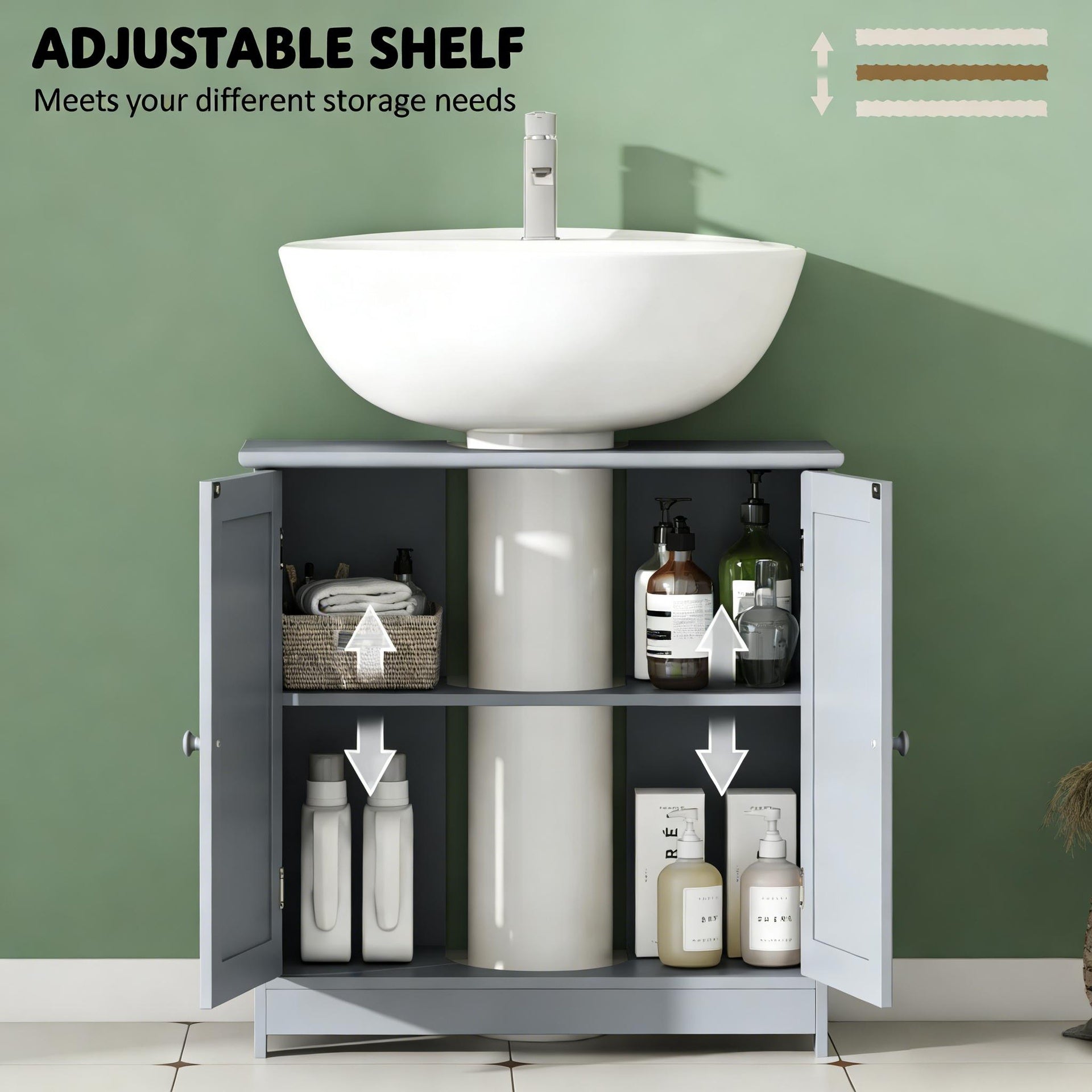 Modern Style Pedestal Sink Storage Cabinet,Bathroom Under Sink Cabinet
