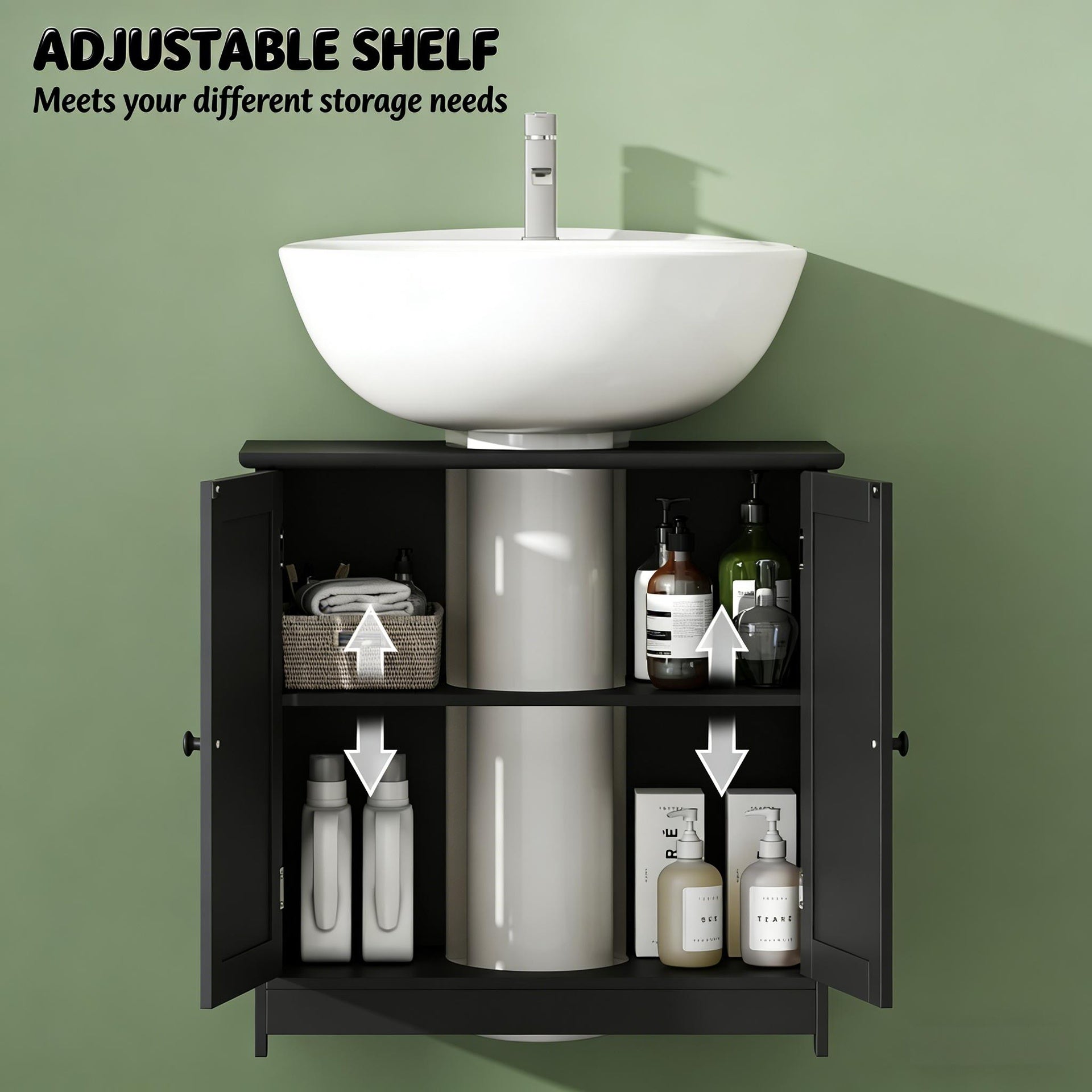Modern Style Bathroom Under Sink Cabinet,Pedestal Sink Storage Cabinet